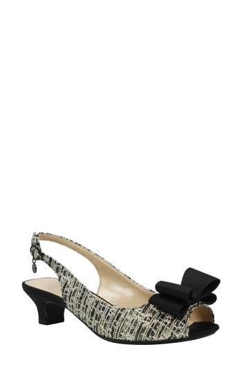Women's J. Renee Landan Bow Slingback Sandal M - Black