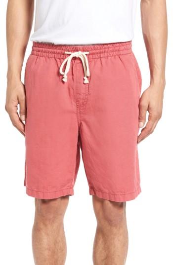 Men's Nordstrom Men's Shop Cotton & Linen Blend Shorts, Size - Red