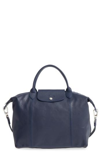 Longchamp 'le Pliage Cuir' Leather Handbag - Beige