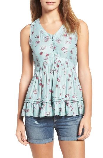 Women's Hinge Ruffle Peplum Tank, Size - Blue/green