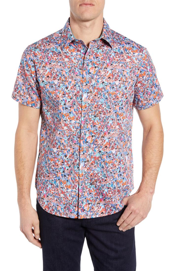Men's Robert Graham Kabuki Classic Fit Sport Shirt - Pink