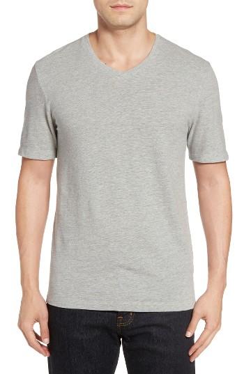 Men's Nordstrom Men's Shop Slub V-neck T-shirt - Grey