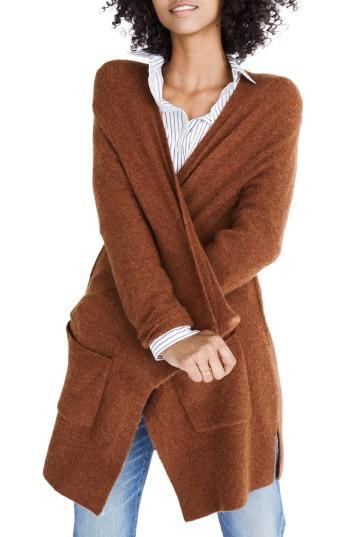 Women's Madewell Kent Cardigan Sweater, Size - Orange