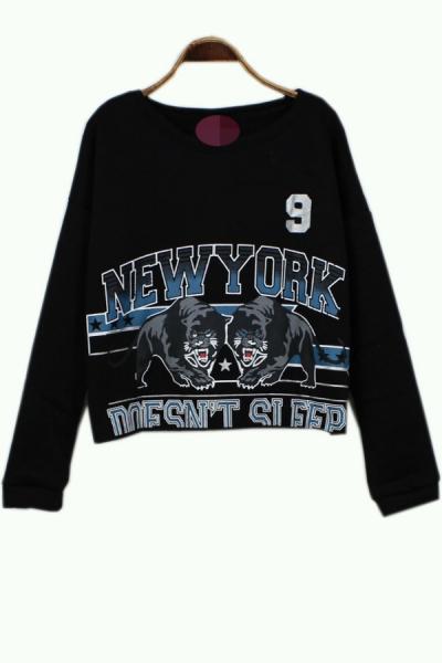 Oasap Team Spirit Crop Sweatshirt