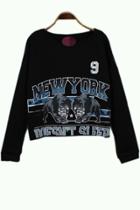 Oasap Team Spirit Crop Sweatshirt