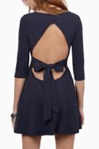 Oasap Fashion Backless Bowknot Back Skate Dress