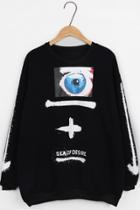 Oasap Punk Eye Print Sweatshirt
