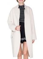 Oasap Women's Band Collar Open Front Cocoon Trench Coat