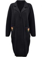 Oasap Women's Bee Embroidery Print Shawl Collar Coat