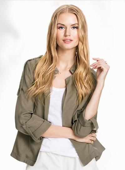 Oasap Open Front Solid Color One Button Coat