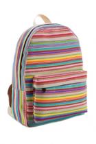 Oasap Rainbow Stripe Print Backpack School Bag