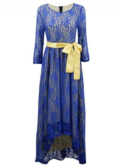 Oasap Women's 3/4 Sleeve Lace High Low Evening Party Dress