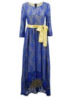Oasap Women's 3/4 Sleeve Lace High Low Evening Party Dress