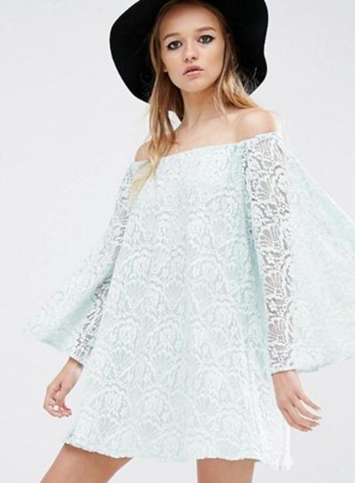 Oasap Women's Vintage Off Shoulder Dress In Lace