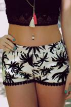 Oasap Hot Tree Printed Tassel Woman Shorts