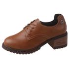 Oasap Round Toe Chunky Heels Lace-up Oxford Shoes