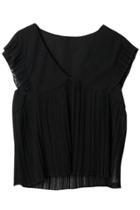 Oasap Women's V Neck Cap Sleeve Pleated High Low Top Blouse