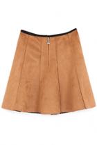Oasap Winsome Faux Suede A-line Skirt