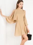 Oasap Open Shoulder High Neck A-line Dress