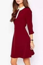 Oasap Vintage Color Block Slim Fit Trapeze Dress
