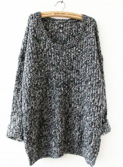 Oasap Loose Round Neck Long Sleeve Pullover Sweaters