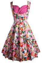 Oasap Chic Wrapped Chest Floral Printing Dress