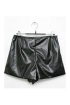 Oasap Faux Leather Shinning Short