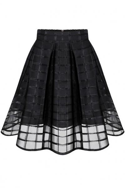 Oasap Enamoring Structured Mesh Skirt
