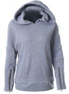Oasap Long Sleeve Cuff Zipper Solid Color Pullover Hoodie