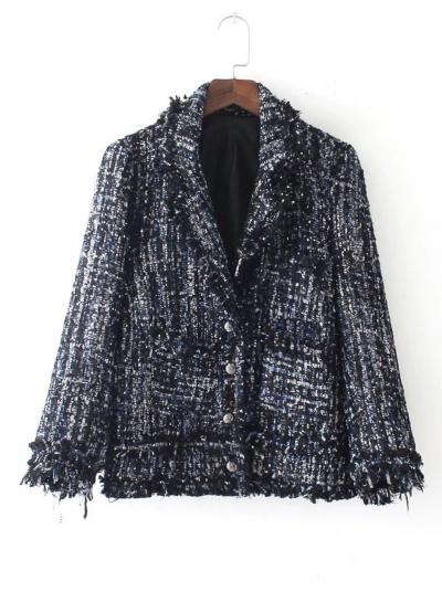 Oasap Turn Down Collar Long Sleeve Coats