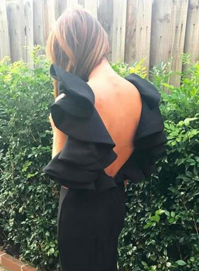 Oasap Sleeveless Backless Flounce Panel Bodycon Dress