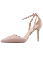 Oasap Women's Hollow Out Ankle Strap Pointed Toe Stiletto Heel Shoes
