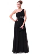Oasap Women's Fashion One Shoulder Sequin Trim Prom Dress