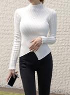 Oasap Fashion Slim Fit Irreuglar Knit Pullover Sweater