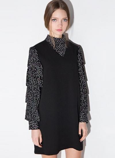 Oasap Women's Tiered Sleeve Star Print Loose Dress