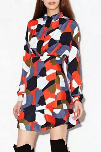Oasap Essential Graphic Camouflage Shift Dress
