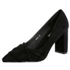 Oasap Pointed Toe Block Heels Slip-on Pumps