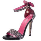 Oasap Sequin Peep Toe Mouse Ears Deroration Stiletto Heels Sandals