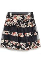Oasap Semi-sheer Floral Skirt