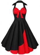 Oasap Halter Color Block Sleeveless Day Dresses