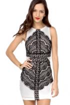 Oasap Eyelash Lace Applique Tank Bodycon Dress