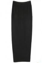 Oasap Long Black Elegant Forked Detail High Waistline Skirt