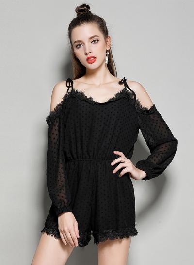 Oasap Long Sleeve Chiffon Jumpsuit