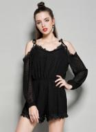 Oasap Long Sleeve Chiffon Jumpsuit
