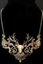 Oasap Retro Exquisite Deer Head Necklace