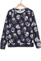 Oasap Street-chic Punk Fleece Sweatshirt