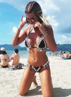 Oasap Halter Neck Sleeveless Backless Tassels Decoration Swimwear