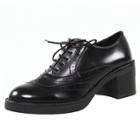 Oasap Vintage Block Heels Brogue Shoes