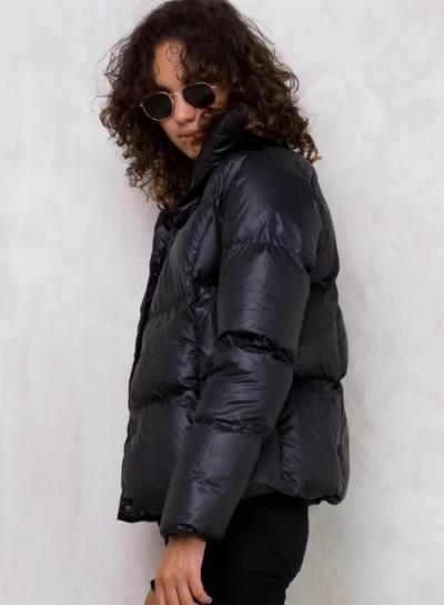 Oasap Fashion Solid Single Breasted Down Coat