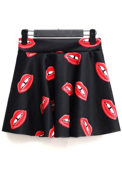 Oasap Bold Mouth A-line Skirt